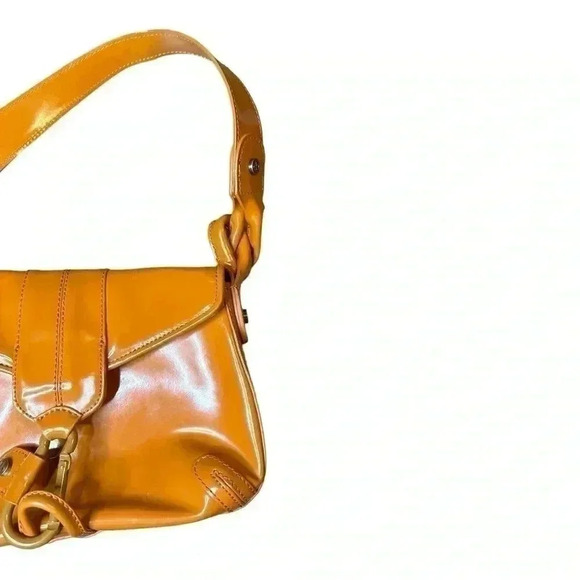 Donald Pilner Orange Shoulder Bag Patent - Picture 4 of 6
